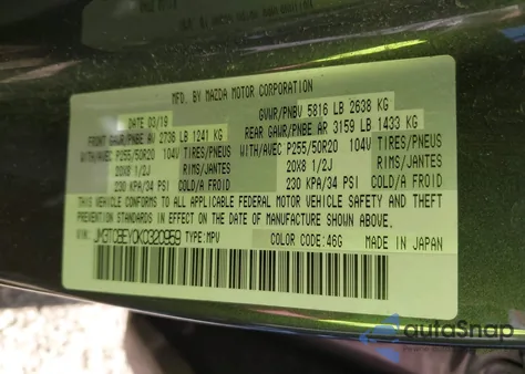 2019 Mazda Cx-9 Signature from USA, damaged, VIN JM3TCBEY0K0320959